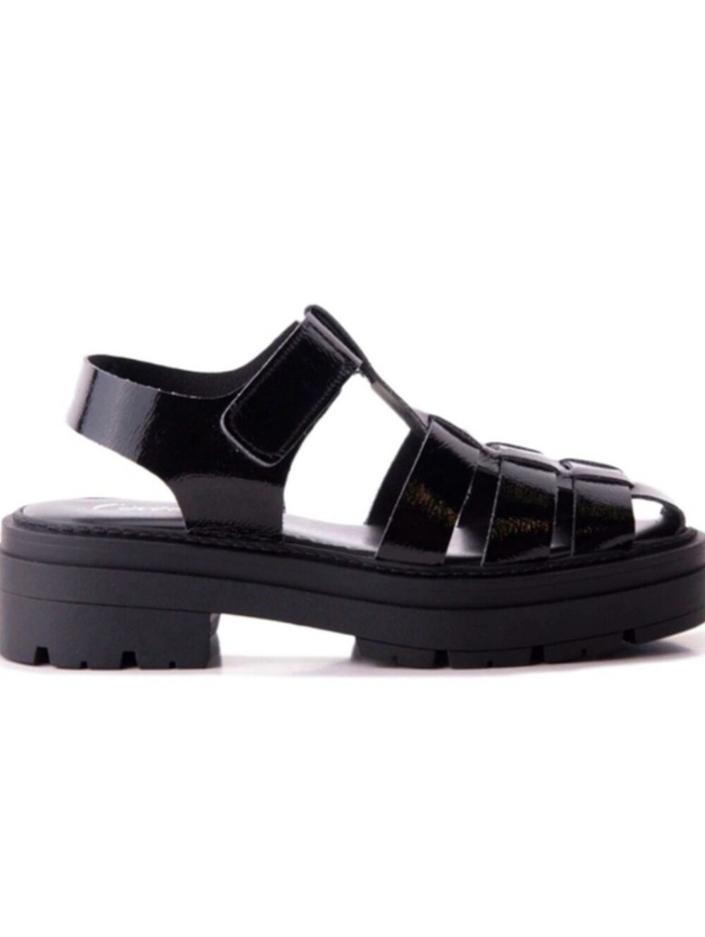 l’Intervalle Black Naplack Leather Gandalfo Fisherman Sandals Size 39 8.5